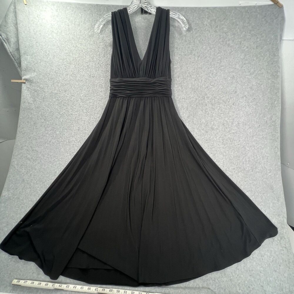 Suzi Chin Maggy Boutique Pleated Little Black Dress Cocktail Dinner 4 - Picture 7 of 16